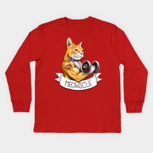 Meowscle Kids Long Sleeve T-Shirt